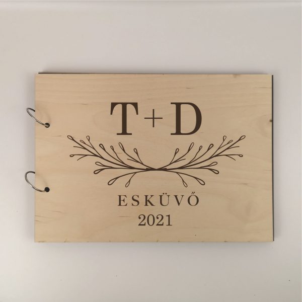 Esküvői fotóalbum egyedi felirattal